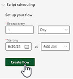 Excel Script Scheduling