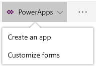 The PowerApps command in SharePoint